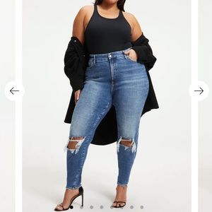 Good American Good Waist Light Wash Skinny Jeans